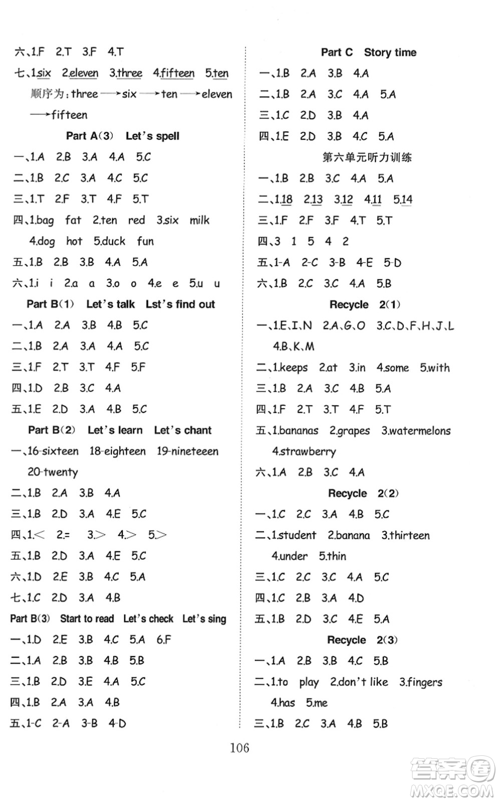 安徽文藝出版社2022陽(yáng)光課堂課時(shí)作業(yè)三年級(jí)英語(yǔ)下冊(cè)RJ人教版答案