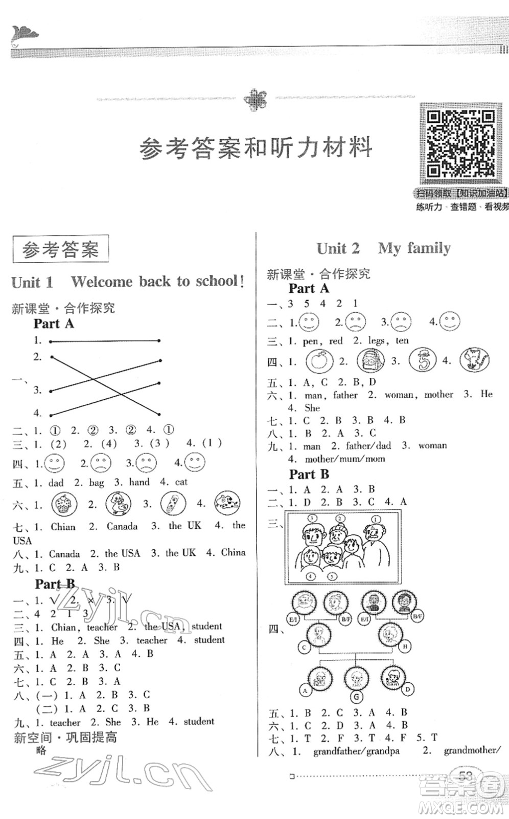 廣東教育出版社2022南方新課堂金牌學(xué)案三年級英語下冊人教版答案