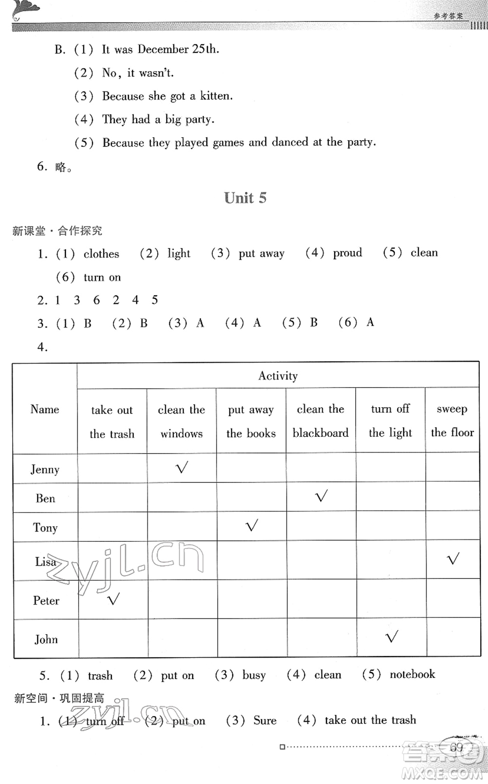 廣東教育出版社2022南方新課堂金牌學(xué)案六年級英語下冊粵教人民版答案