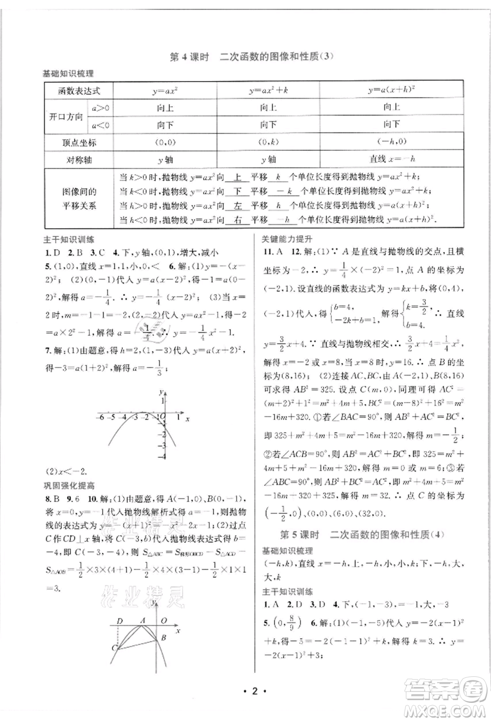 江蘇鳳凰美術(shù)出版社2022創(chuàng)新課時作業(yè)本九年級數(shù)學(xué)下冊蘇科版蘇州專版參考答案