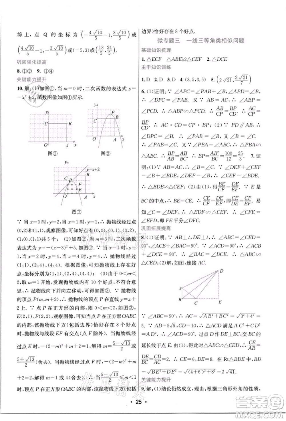 江蘇鳳凰美術(shù)出版社2022創(chuàng)新課時作業(yè)本九年級數(shù)學(xué)下冊蘇科版蘇州專版參考答案