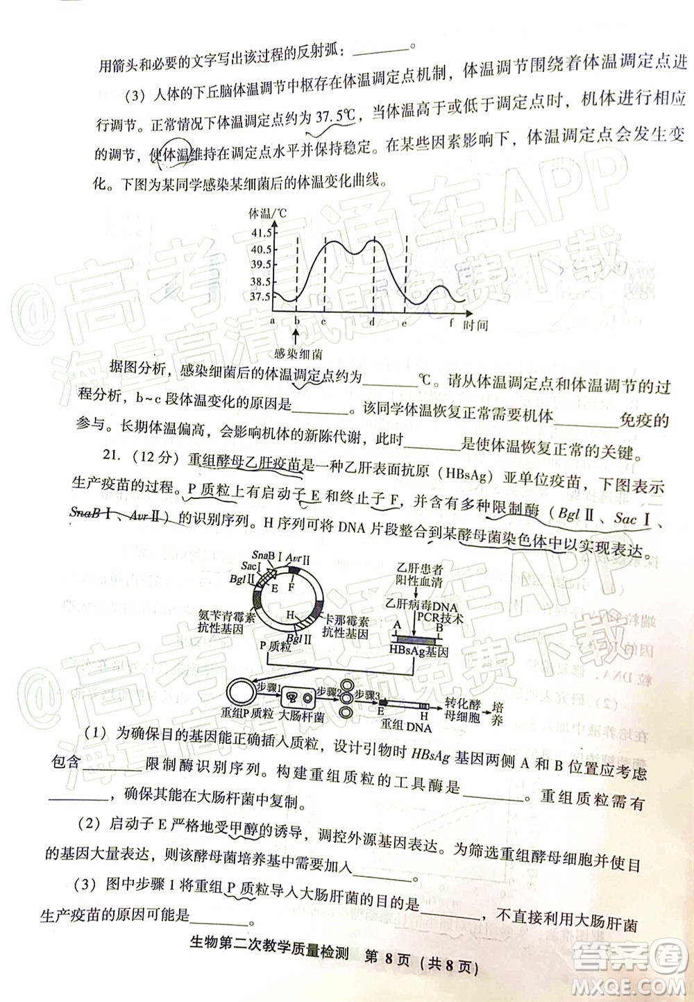 漳州市2022屆高中畢業(yè)班第二次教學(xué)質(zhì)量檢測生物試題及答案