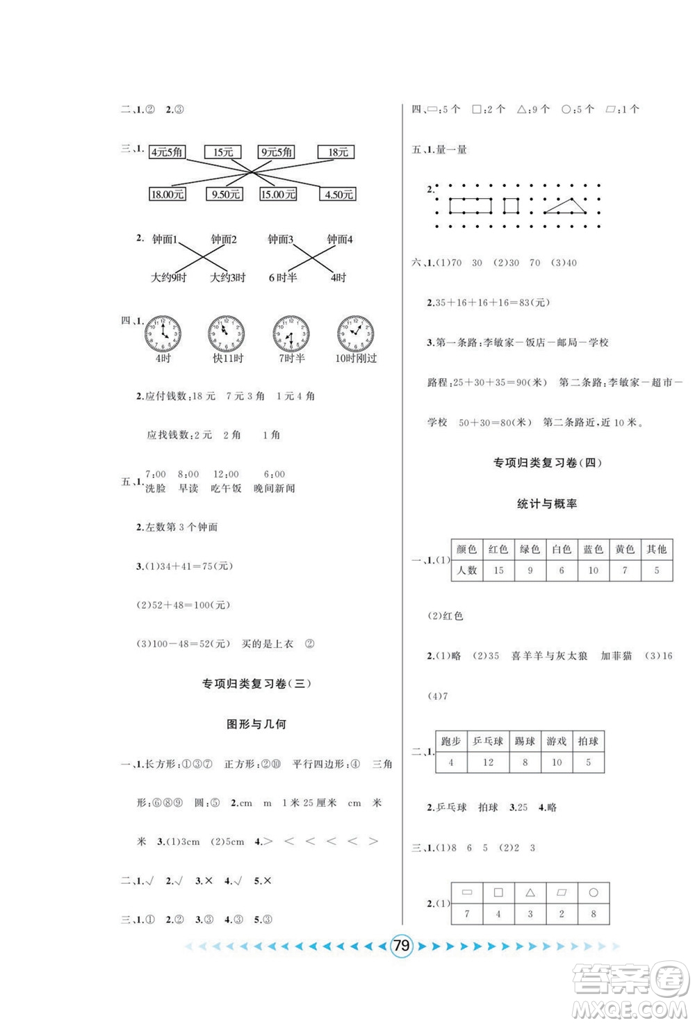 吉林出版集團(tuán)股份有限公司2022優(yōu)卷總動(dòng)員數(shù)學(xué)一年級(jí)下冊(cè)青島版答案