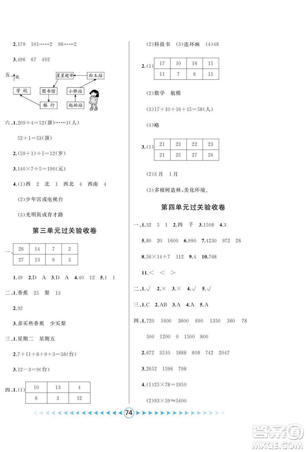 吉林出版集團(tuán)股份有限公司2022優(yōu)卷總動(dòng)員數(shù)學(xué)三年級(jí)下冊(cè)人教版答案