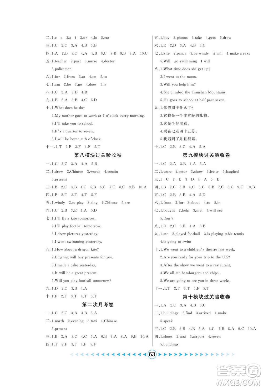 吉林出版集團(tuán)股份有限公司2022優(yōu)卷總動(dòng)員英語(yǔ)五年級(jí)下冊(cè)外研版答案