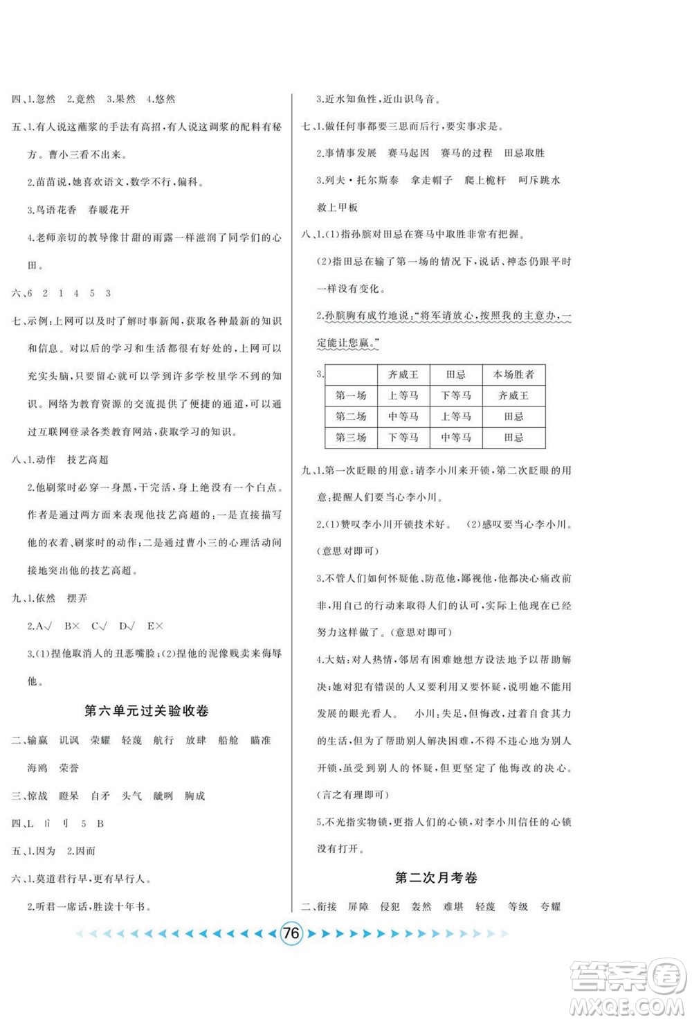 吉林出版集團(tuán)股份有限公司2022優(yōu)卷總動(dòng)員語文五年級(jí)下冊(cè)部編版答案