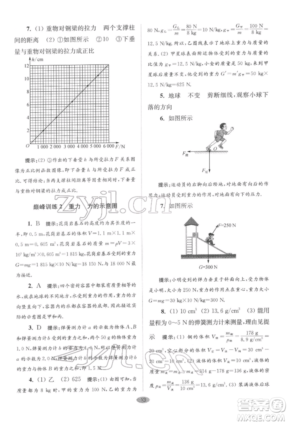 江蘇鳳凰科學技術(shù)出版社2022小題狂做八年級物理下冊蘇科版巔峰版參考答案