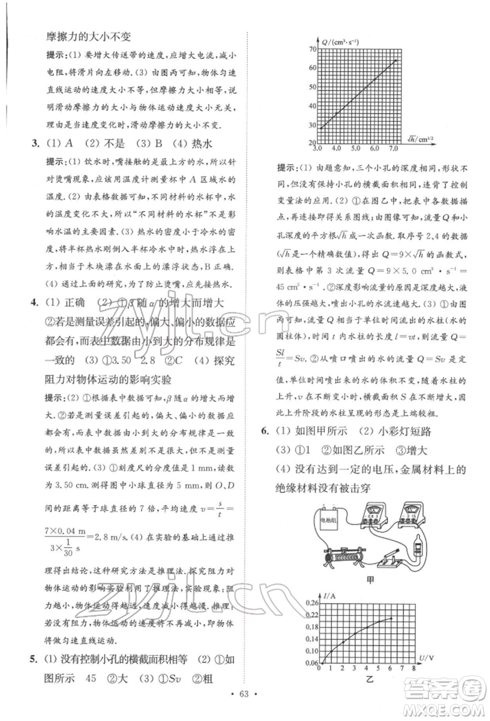 江蘇鳳凰科學技術(shù)出版社2022小題狂做中考物理通用版提優(yōu)版參考答案