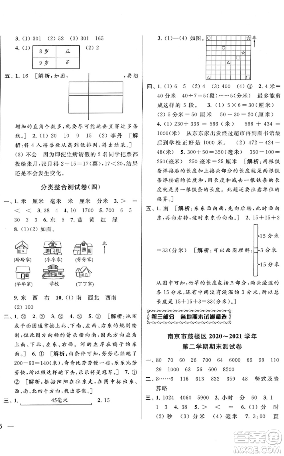 云南美術(shù)出版社2022同步跟蹤全程檢測(cè)二年級(jí)數(shù)學(xué)下冊(cè)蘇教版答案