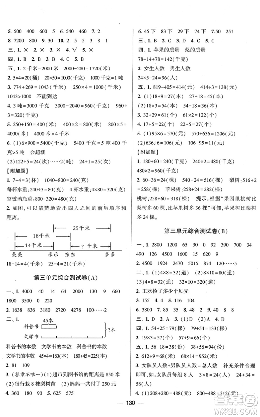 寧夏人民教育出版社2022學(xué)霸提優(yōu)大試卷三年級(jí)數(shù)學(xué)下冊(cè)江蘇國(guó)標(biāo)版答案