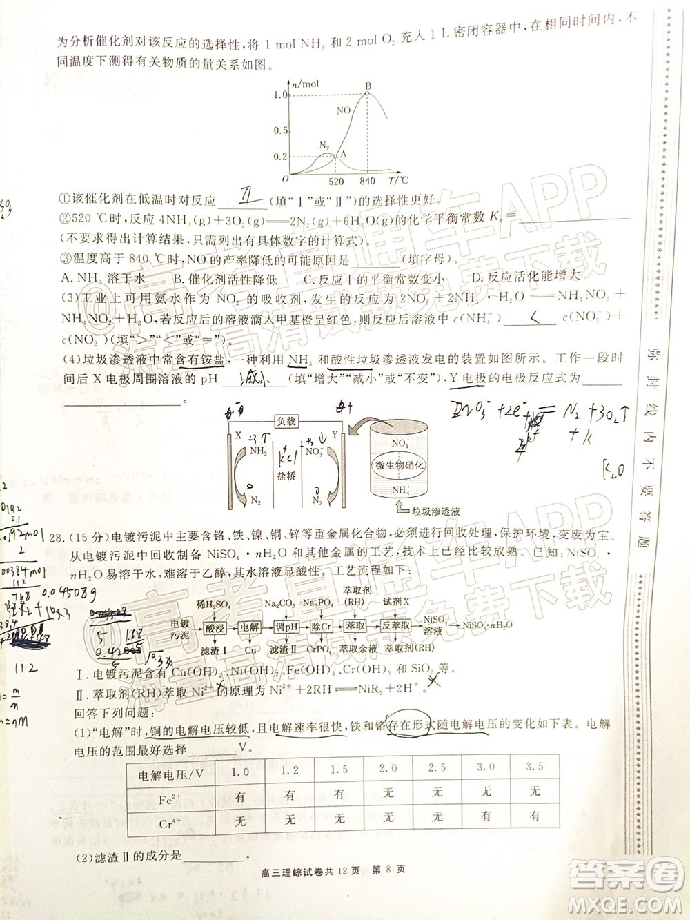 銅仁市2021-2022學年度高三第二次模擬考試理科綜合試題及答案