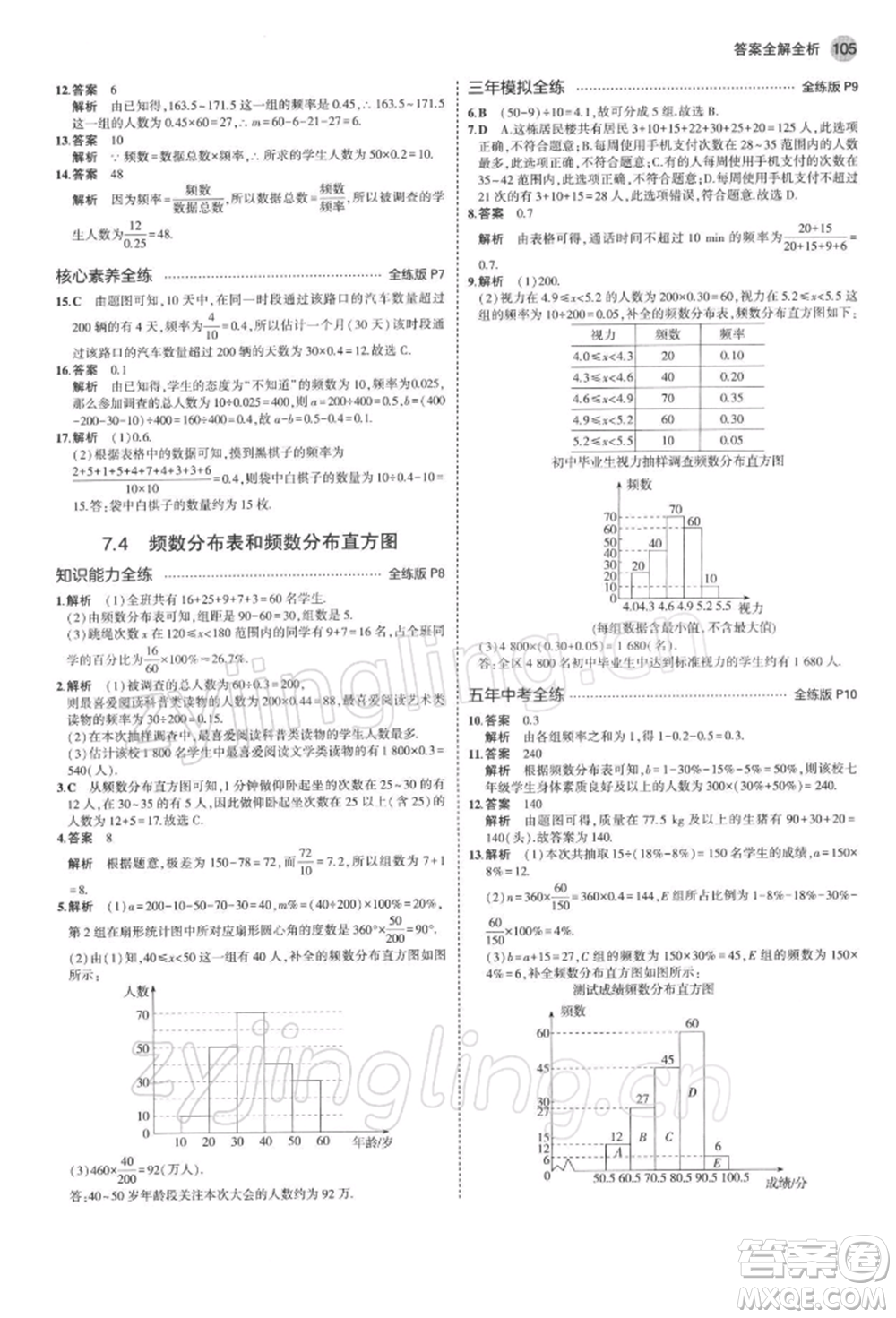 首都師范大學(xué)出版社2022年5年中考3年模擬八年級(jí)數(shù)學(xué)下冊(cè)蘇科版參考答案