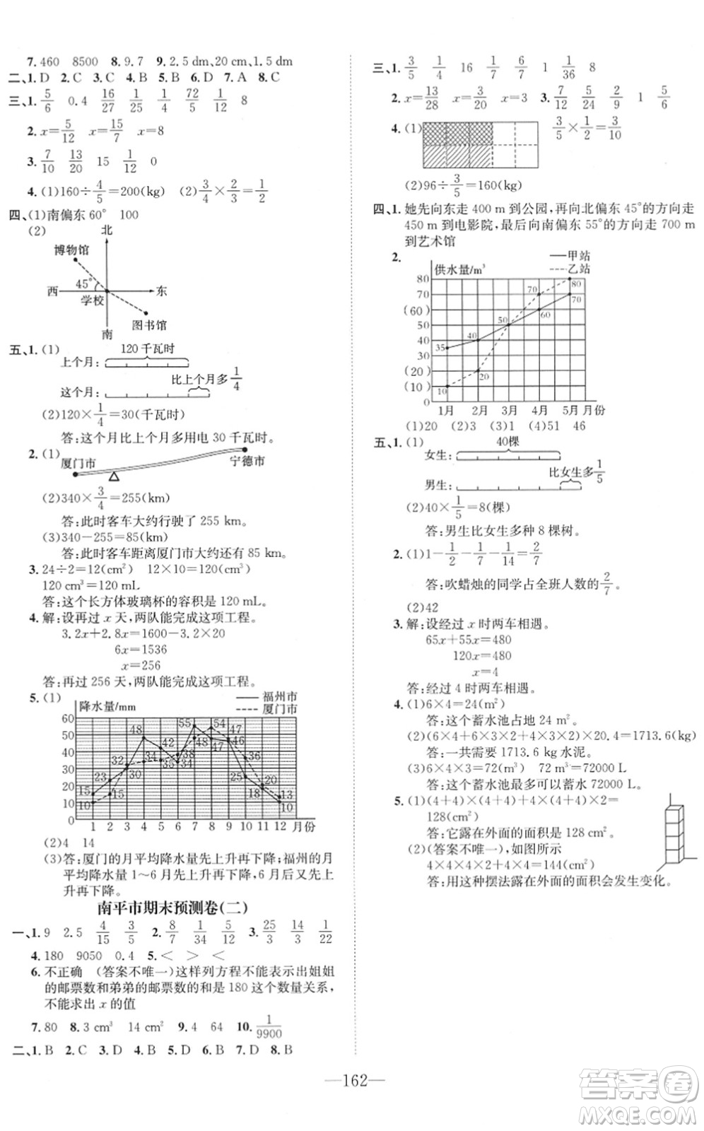 陽(yáng)光出版社2022培優(yōu)作業(yè)本五年級(jí)數(shù)學(xué)下冊(cè)BS北師版福建專(zhuān)版答案