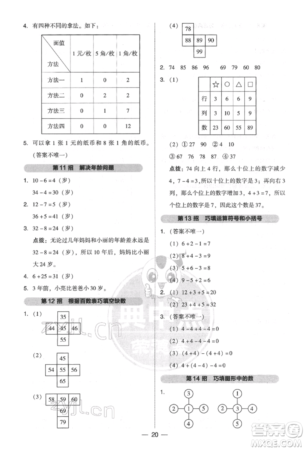 吉林教育出版社2022典中點(diǎn)綜合應(yīng)用創(chuàng)新題一年級(jí)數(shù)學(xué)下冊(cè)人教版參考答案