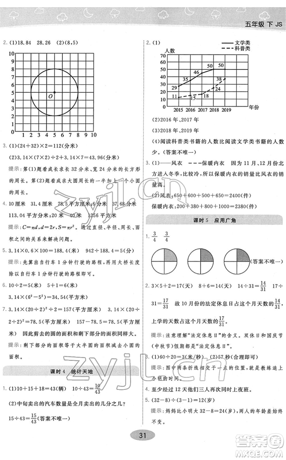 開明出版社2022黃岡同步練一日一練五年級數(shù)學下冊JS江蘇版答案