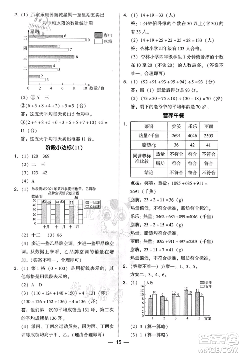 吉林教育出版社2022典中點(diǎn)綜合應(yīng)用創(chuàng)新題四年級(jí)數(shù)學(xué)下冊(cè)人教版參考答案