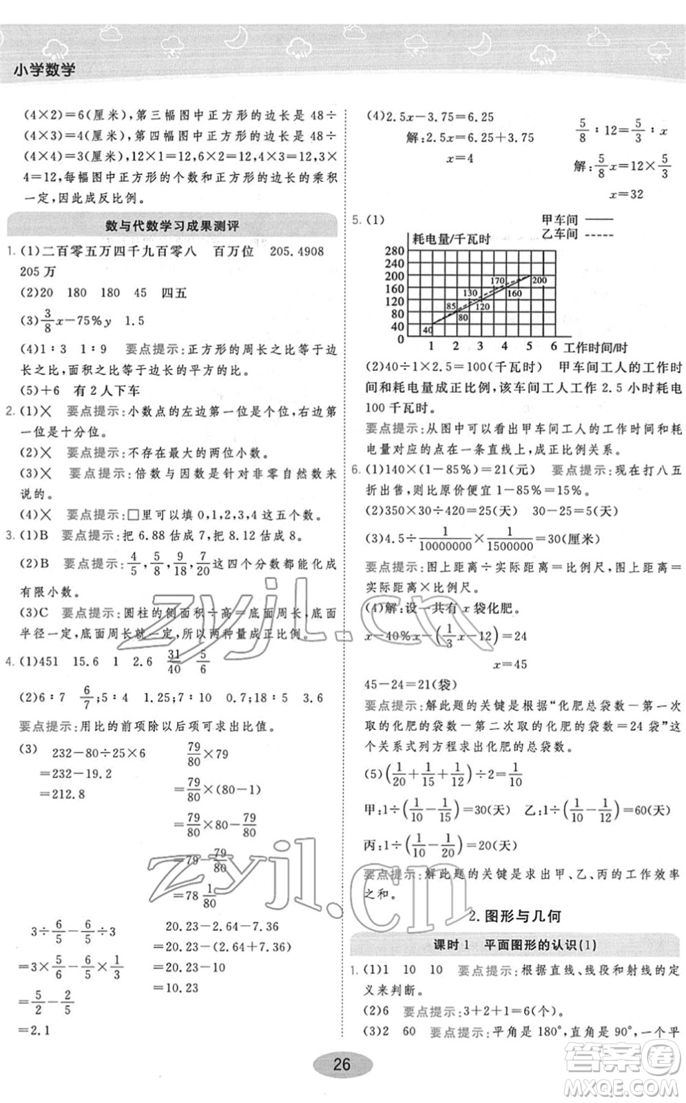 陜西師范大學(xué)出版總社2022黃岡同步練一日一練六年級(jí)數(shù)學(xué)下冊(cè)JS江蘇版答案