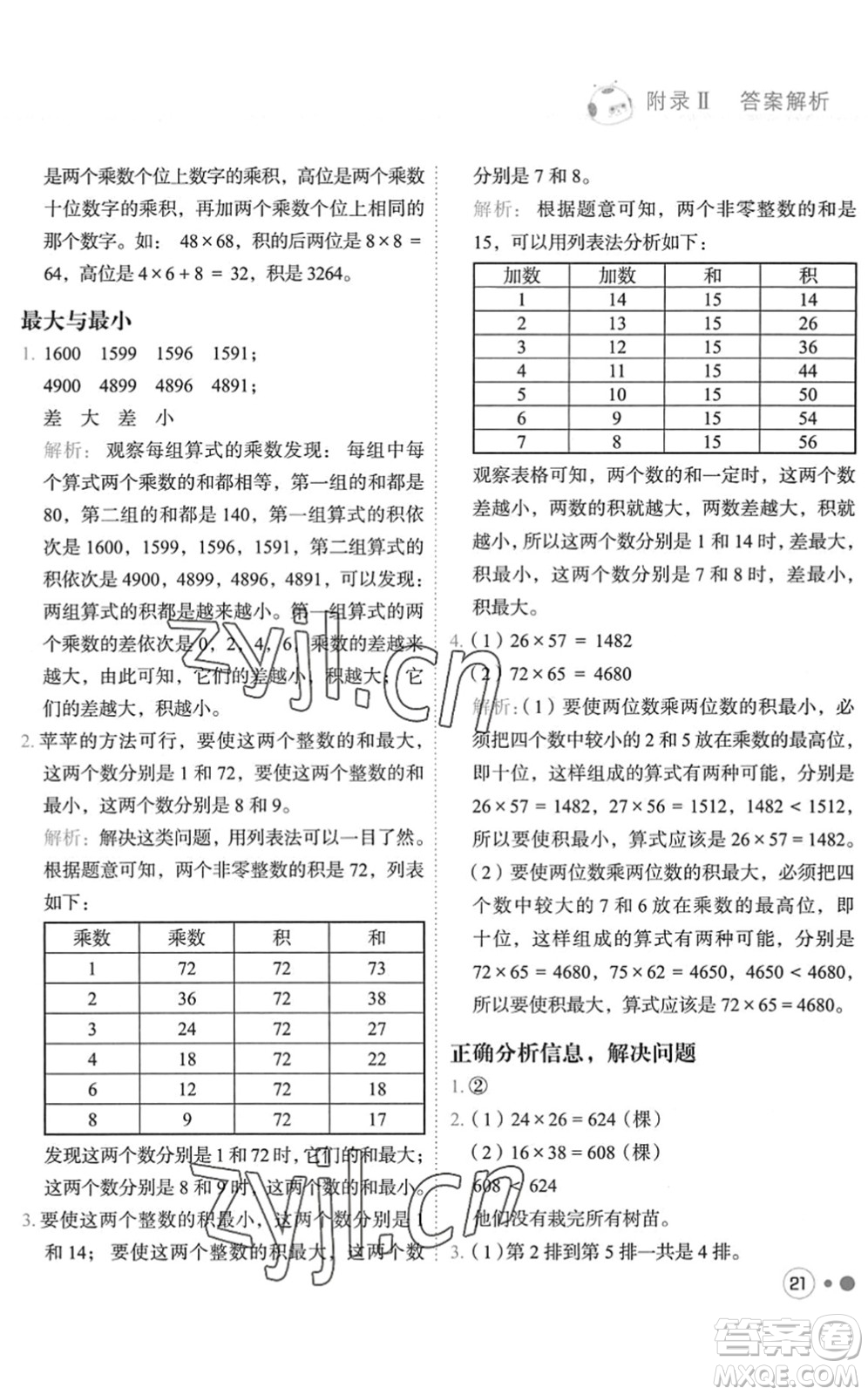 龍門書局2022黃岡小狀元練重點(diǎn)培優(yōu)同步作業(yè)三年級(jí)數(shù)學(xué)下冊(cè)R人教版答案