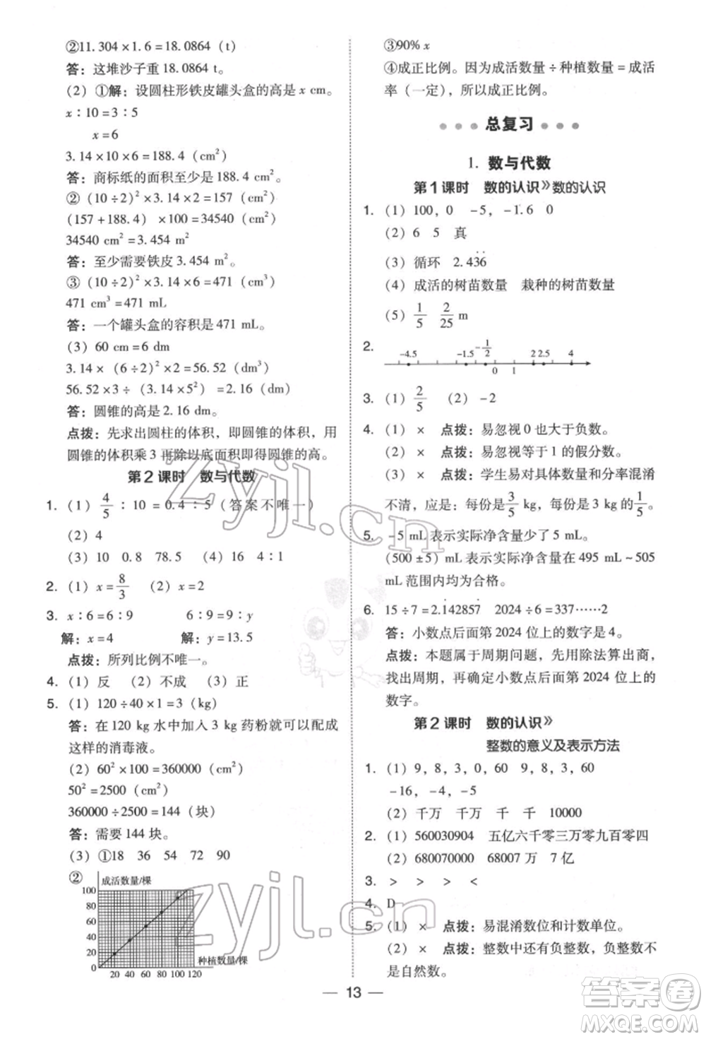 陜西人民教育出版社2022典中點(diǎn)綜合應(yīng)用創(chuàng)新題六年級(jí)數(shù)學(xué)下冊(cè)北師大版參考答案