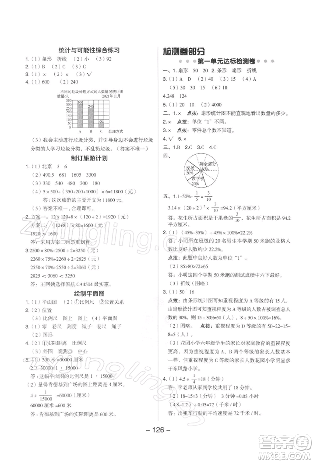 吉林教育出版社2022典中點(diǎn)綜合應(yīng)用創(chuàng)新題六年級(jí)數(shù)學(xué)下冊蘇教版參考答案