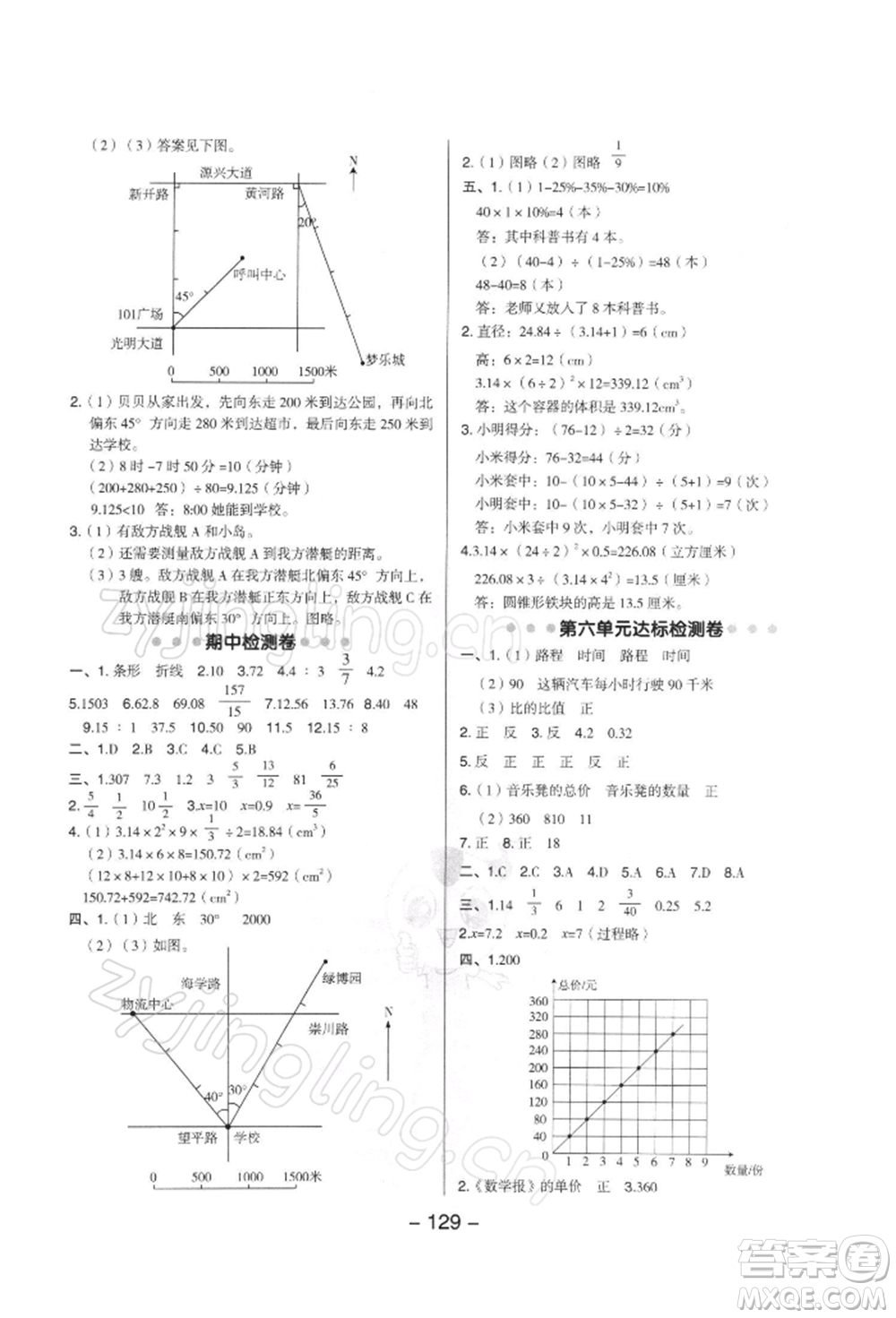 吉林教育出版社2022典中點(diǎn)綜合應(yīng)用創(chuàng)新題六年級(jí)數(shù)學(xué)下冊蘇教版參考答案