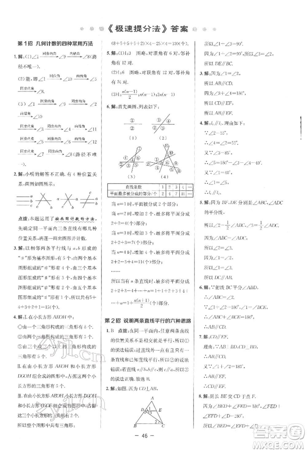 陜西人民教育出版社2022典中點綜合應(yīng)用創(chuàng)新題七年級數(shù)學(xué)下冊人教版參考答案