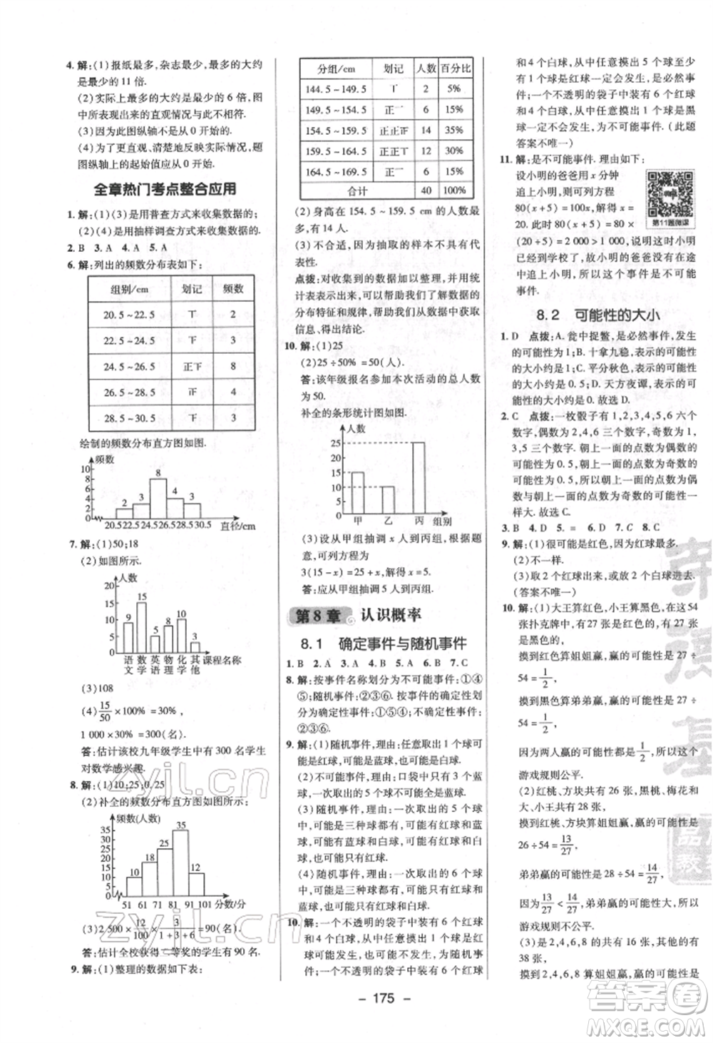 陜西人民教育出版社2022典中點(diǎn)綜合應(yīng)用創(chuàng)新題八年級數(shù)學(xué)下冊蘇科版參考答案