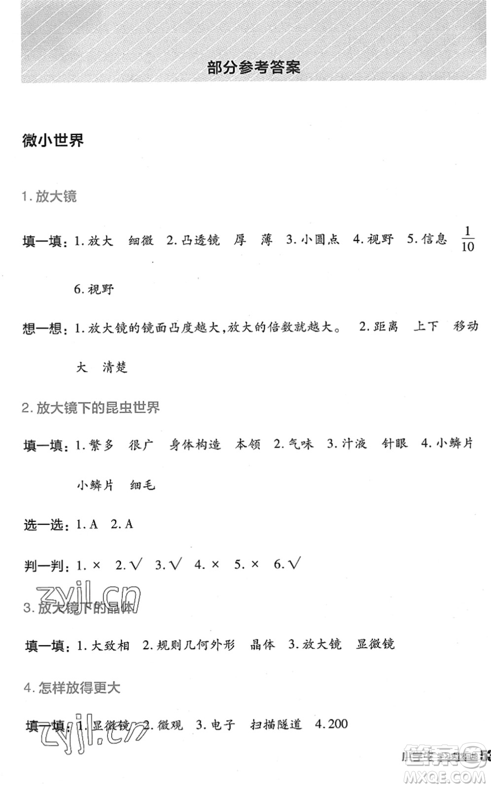 四川教育出版社2022新課標(biāo)小學(xué)生學(xué)習(xí)實踐園地六年級科學(xué)下冊教科版答案