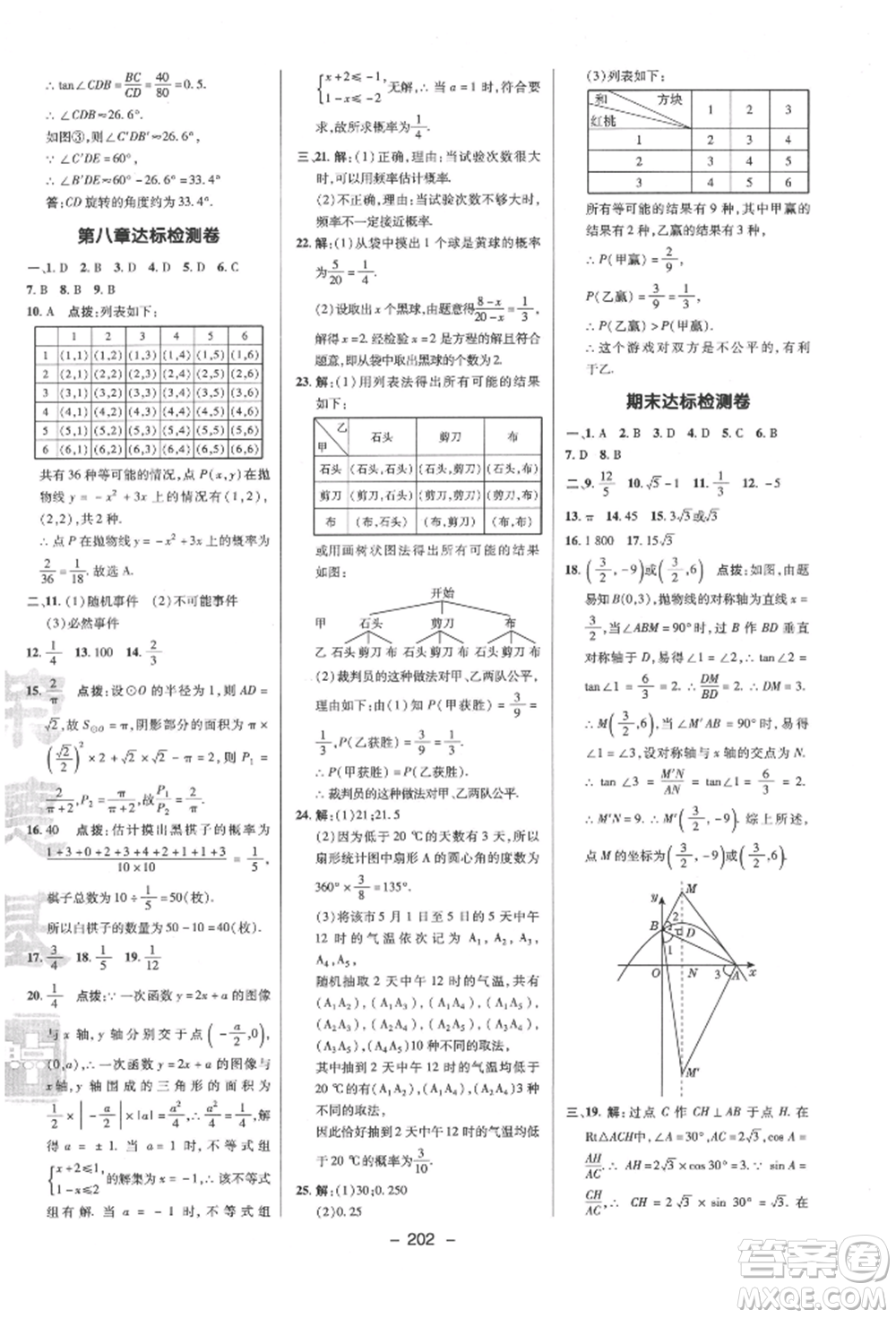 陜西人民教育出版社2022典中點(diǎn)綜合應(yīng)用創(chuàng)新題九年級數(shù)學(xué)下冊蘇科版參考答案