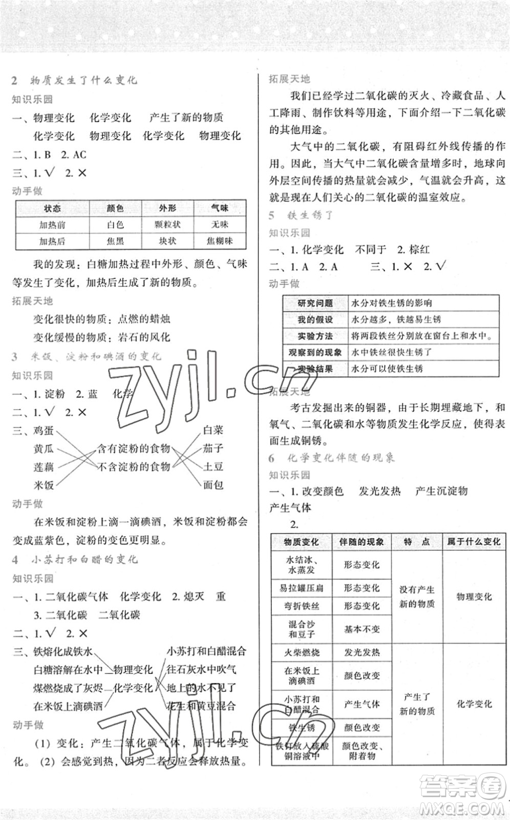 陜西人民教育出版社2022新課程學(xué)習(xí)與評(píng)價(jià)六年級(jí)科學(xué)下冊(cè)教育科學(xué)版答案