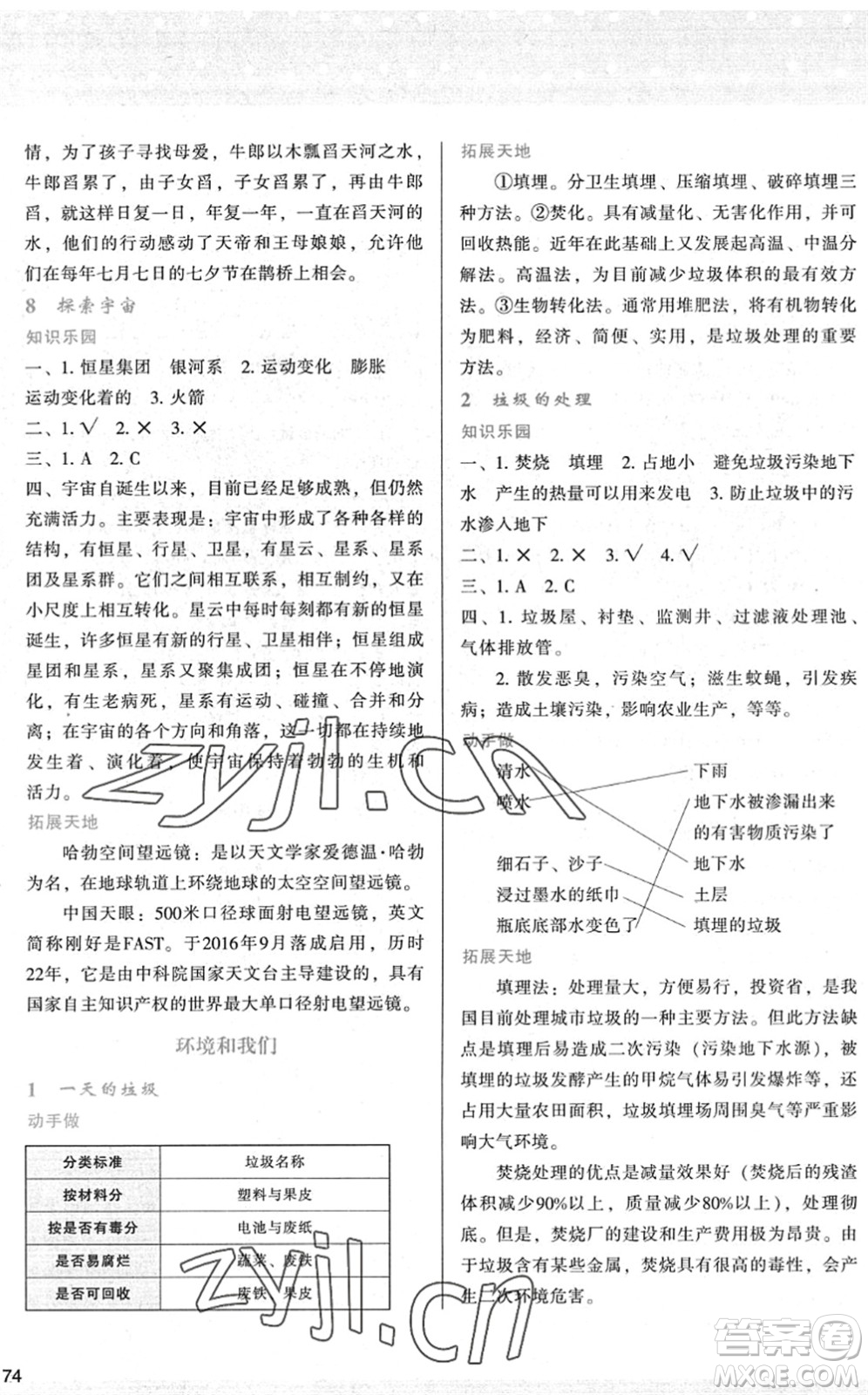 陜西人民教育出版社2022新課程學(xué)習(xí)與評(píng)價(jià)六年級(jí)科學(xué)下冊(cè)教育科學(xué)版答案