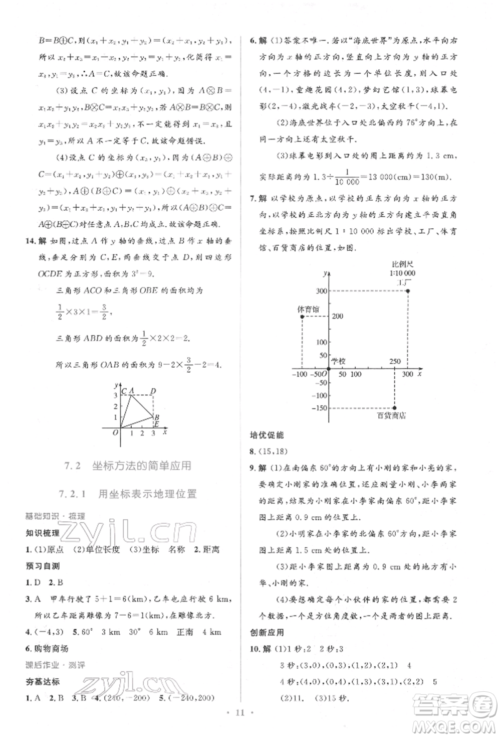 人民教育出版社2022同步解析與測評學考練七年級下冊數(shù)學人教版參考答案