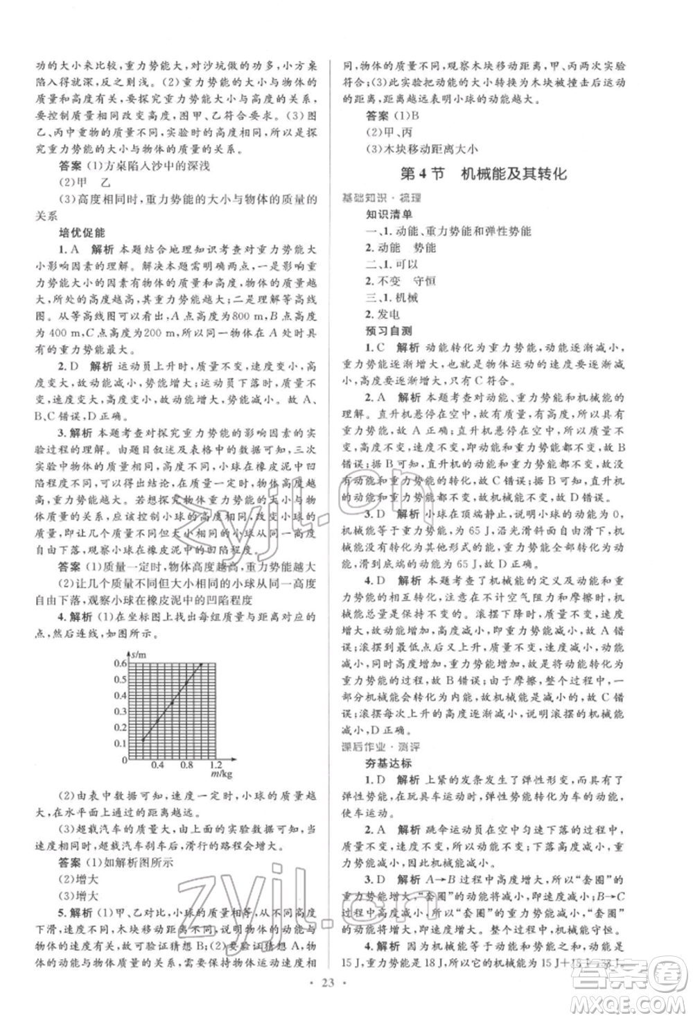 人民教育出版社2022同步解析與測評學(xué)考練八年級下冊物理人教版參考答案