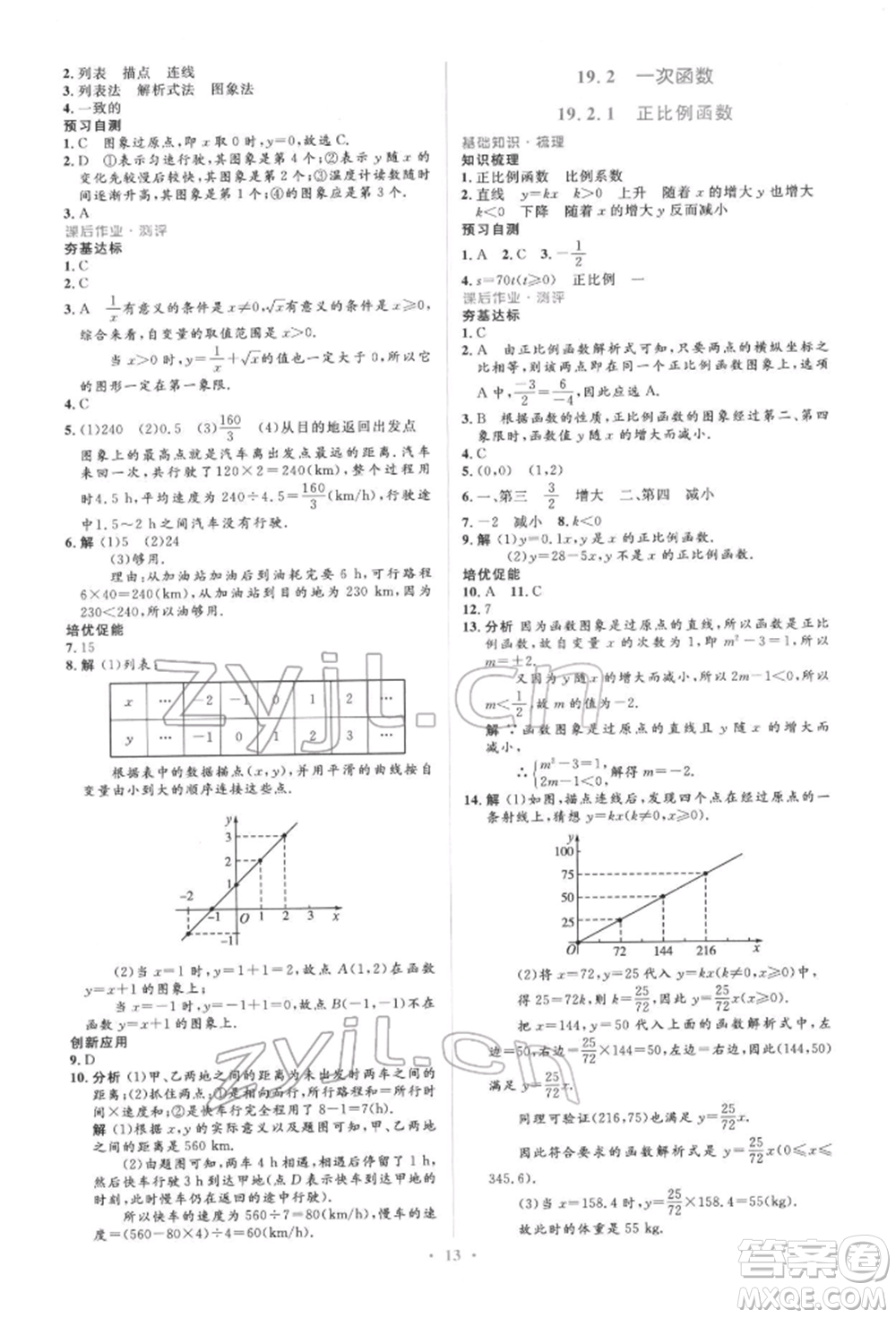 人民教育出版社2022同步解析與測評學(xué)考練八年級下冊數(shù)學(xué)人教版參考答案