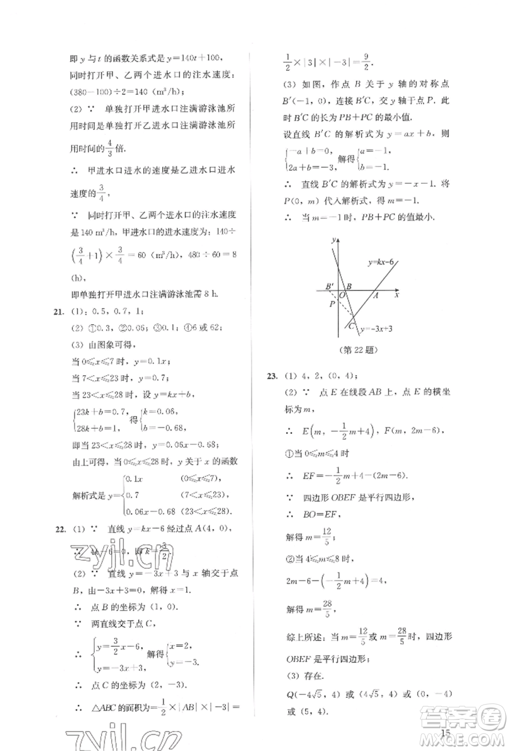 人民教育出版社2022同步解析與測評(píng)八年級(jí)下冊數(shù)學(xué)人教版參考答案