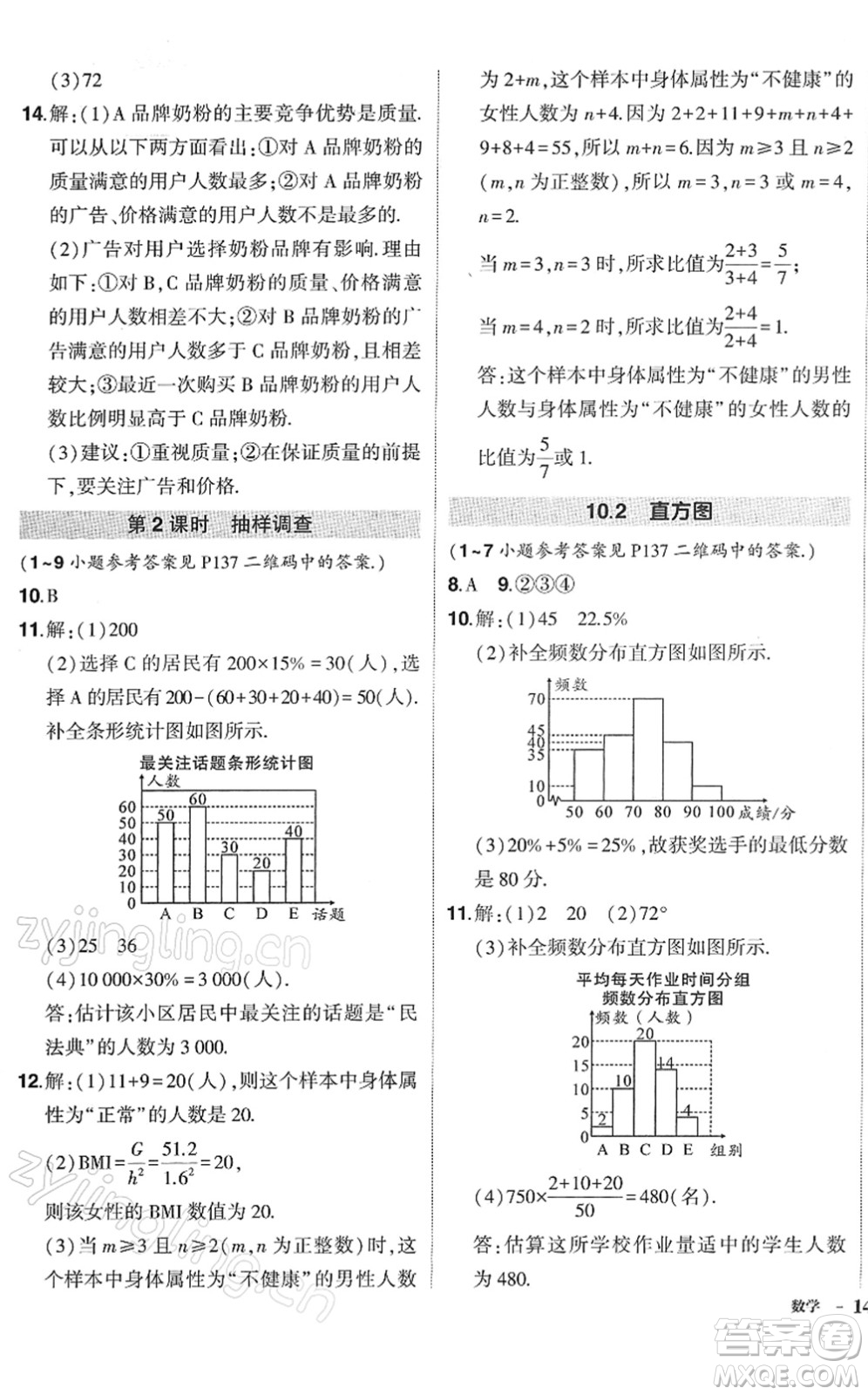 武漢出版社2022狀元成才路創(chuàng)優(yōu)作業(yè)七年級數(shù)學(xué)下冊R人教版答案