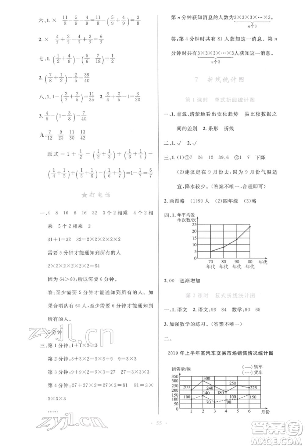 人民教育出版社2022小學(xué)同步測控優(yōu)化設(shè)計(jì)五年級數(shù)學(xué)下冊人教版增強(qiáng)版參考答案