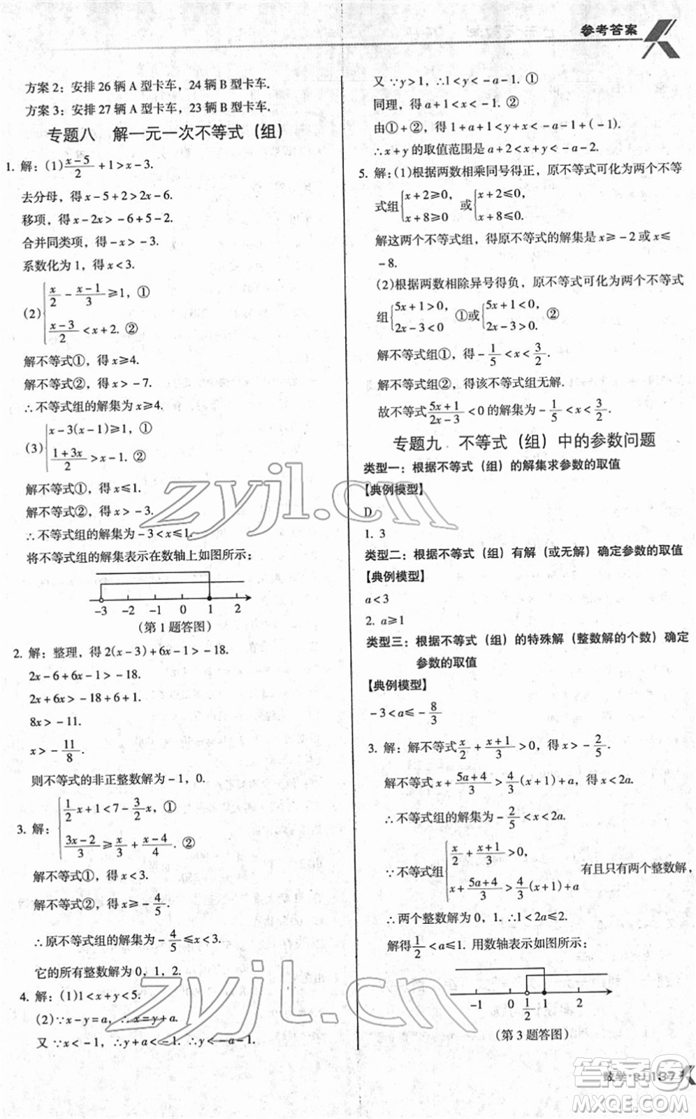 廣東經(jīng)濟(jì)出版社2022全優(yōu)點(diǎn)練課計(jì)劃七年級(jí)數(shù)學(xué)下冊(cè)RJ人教版答案