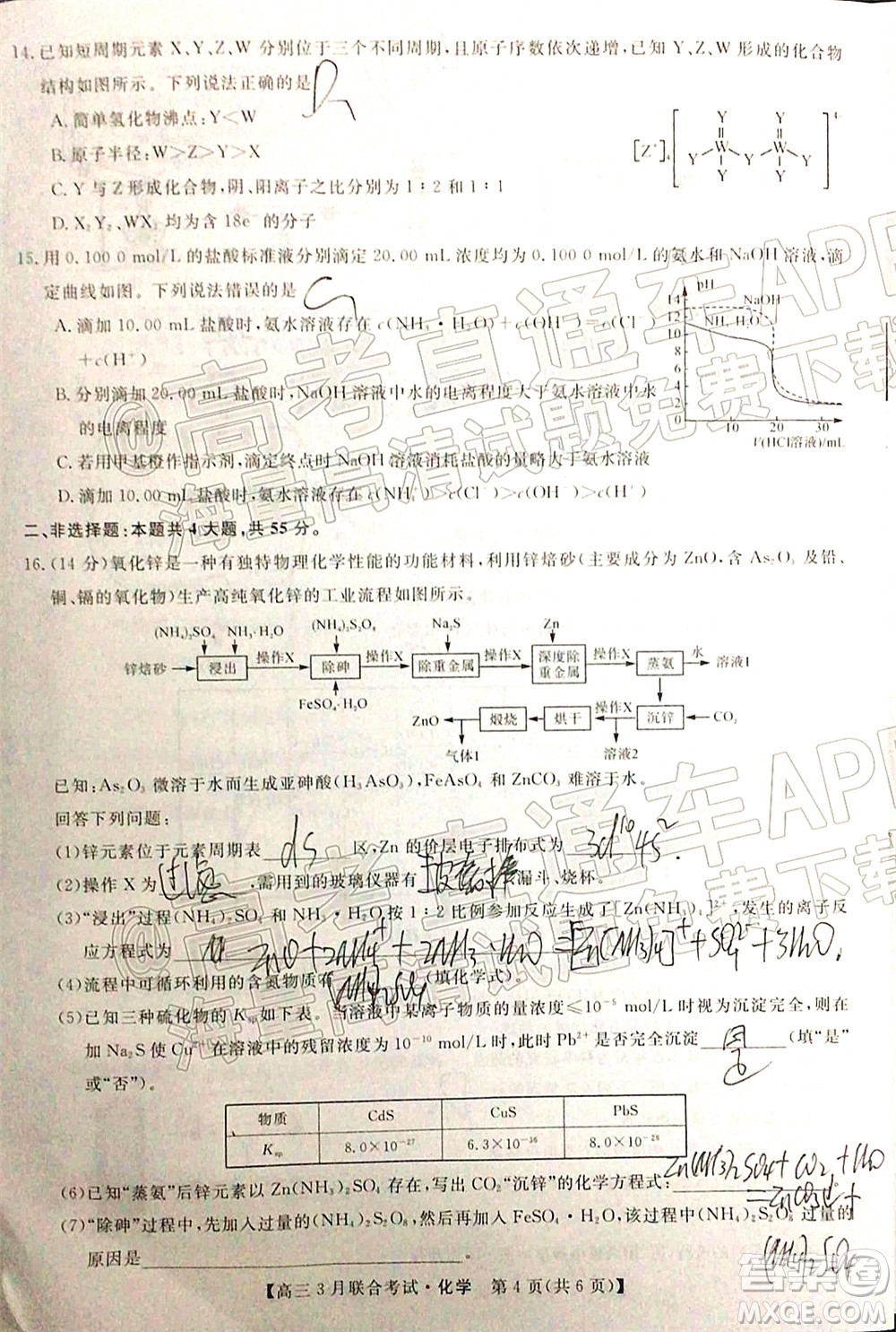 暢學(xué)無憂遼寧2022屆高三3月聯(lián)合考試化學(xué)試題及答案