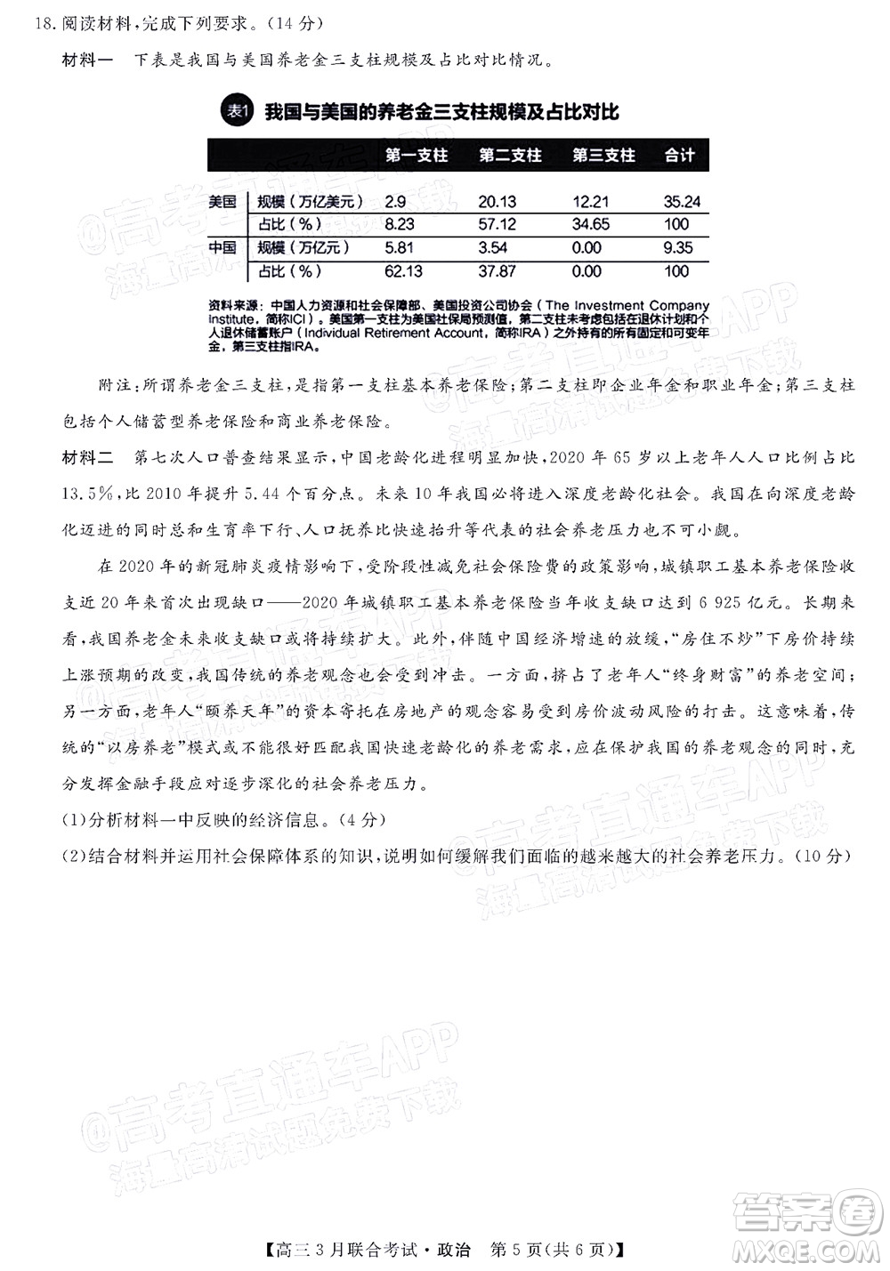 暢學無憂遼寧2022屆高三3月聯(lián)合考試政治試題及答案