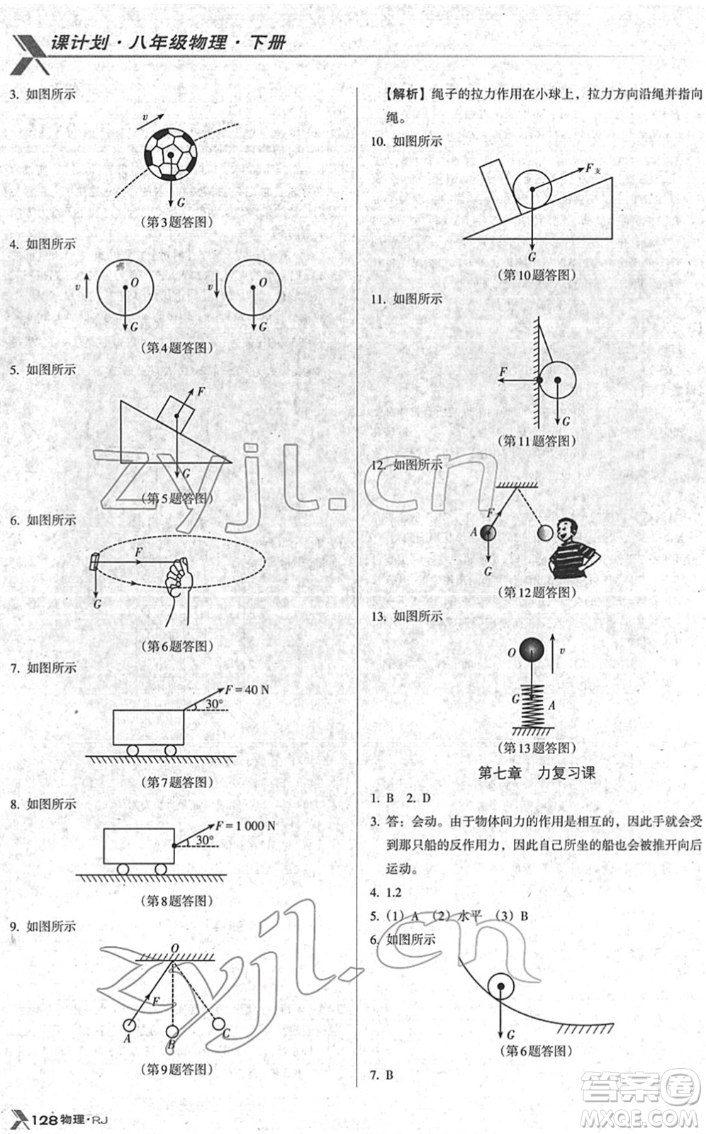 廣東經(jīng)濟(jì)出版社2022全優(yōu)點(diǎn)練課計(jì)劃八年級物理下冊RJ人教版答案