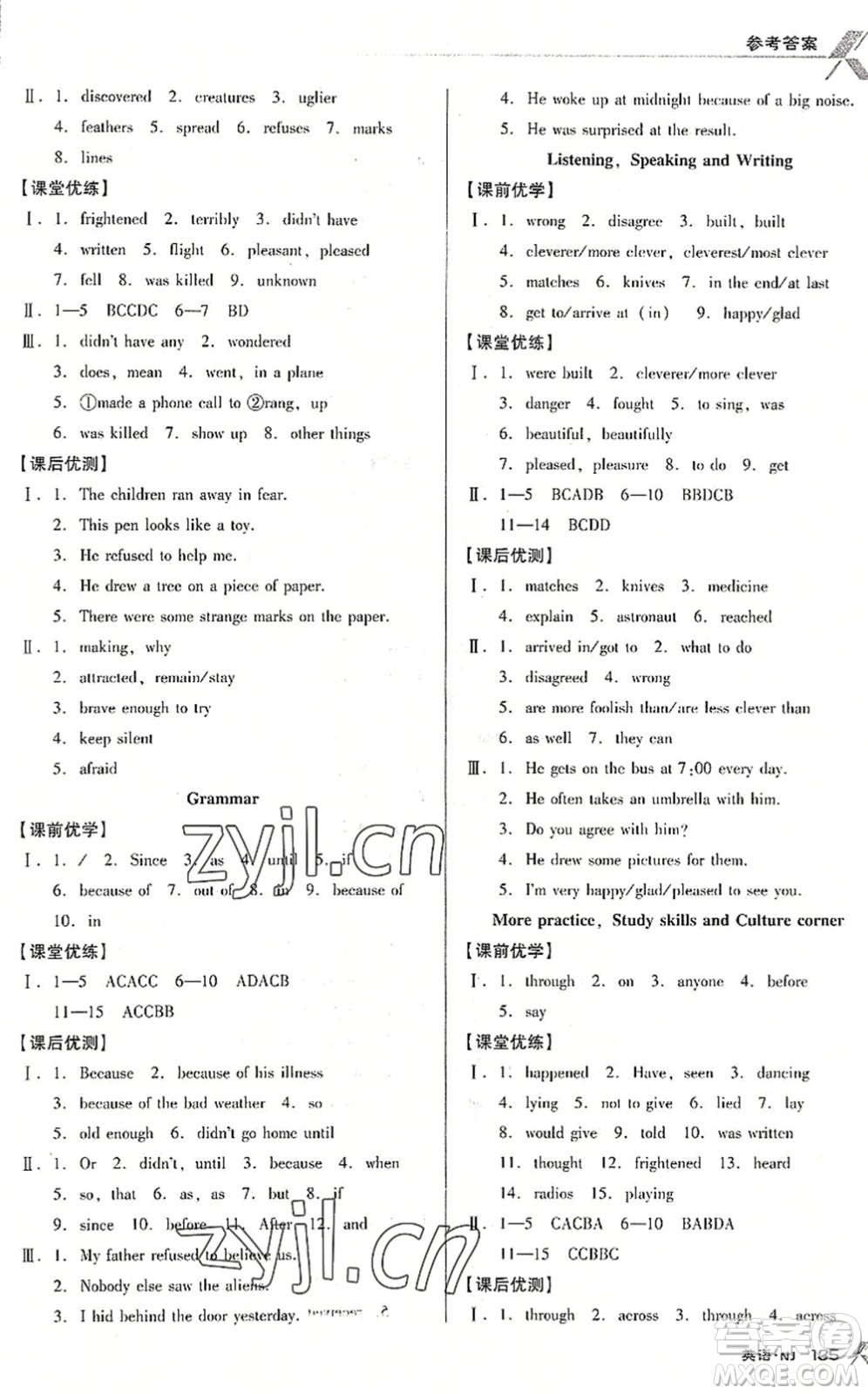 廣東經(jīng)濟(jì)出版社2022全優(yōu)點(diǎn)練課計(jì)劃八年級(jí)英語下冊(cè)NJ牛津版答案