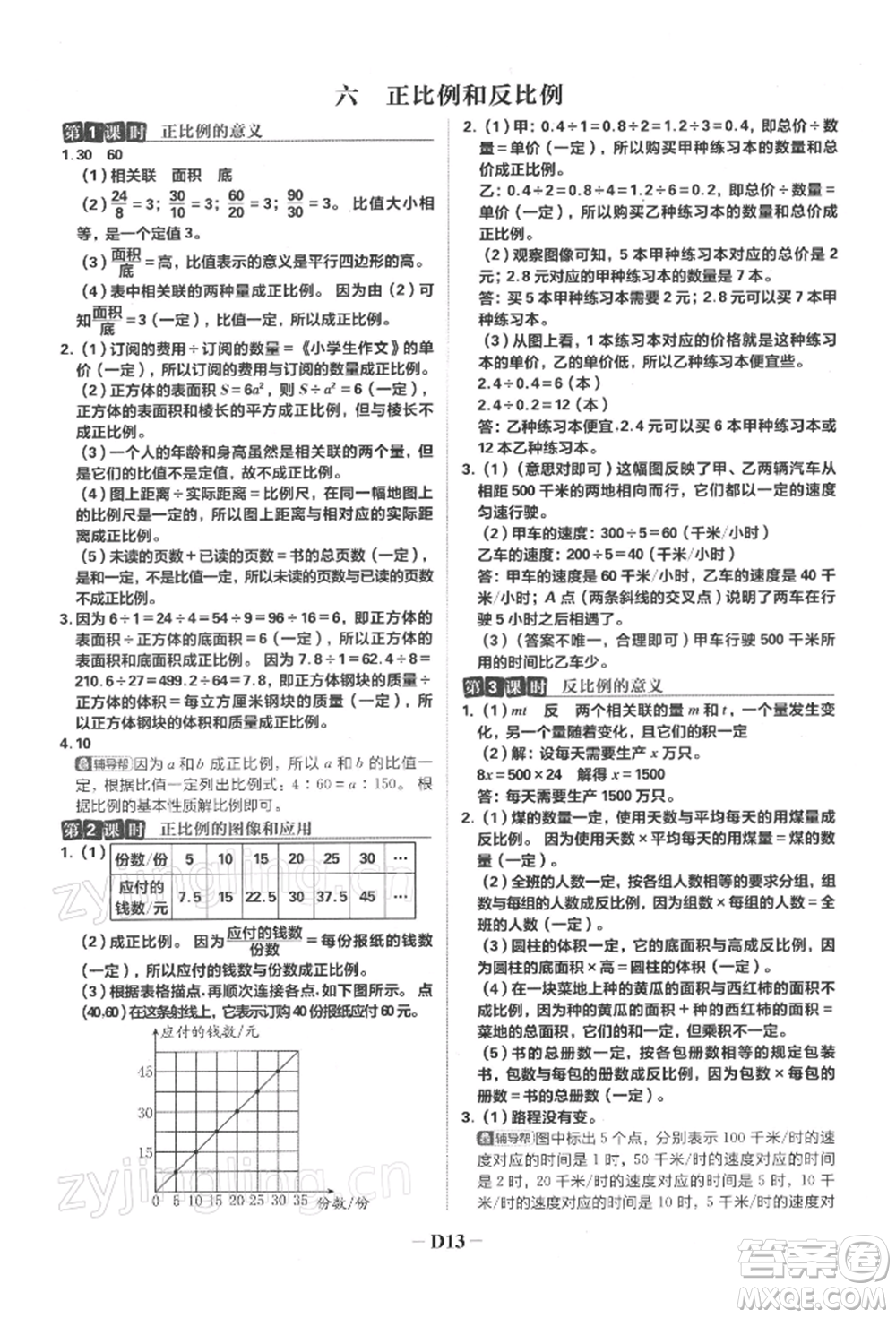 首都師范大學出版社2022小學必刷題六年級數(shù)學下冊蘇教版參考答案