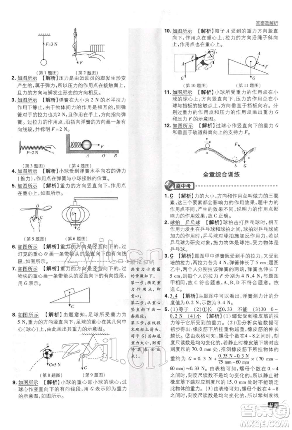 開(kāi)明出版社2022初中必刷題八年級(jí)物理下冊(cè)人教版參考答案