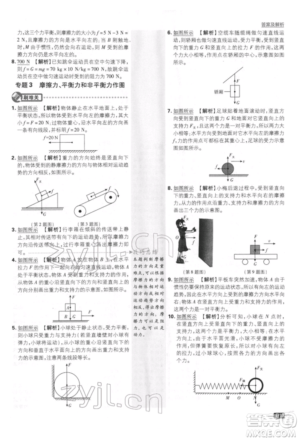 開(kāi)明出版社2022初中必刷題八年級(jí)物理下冊(cè)人教版參考答案