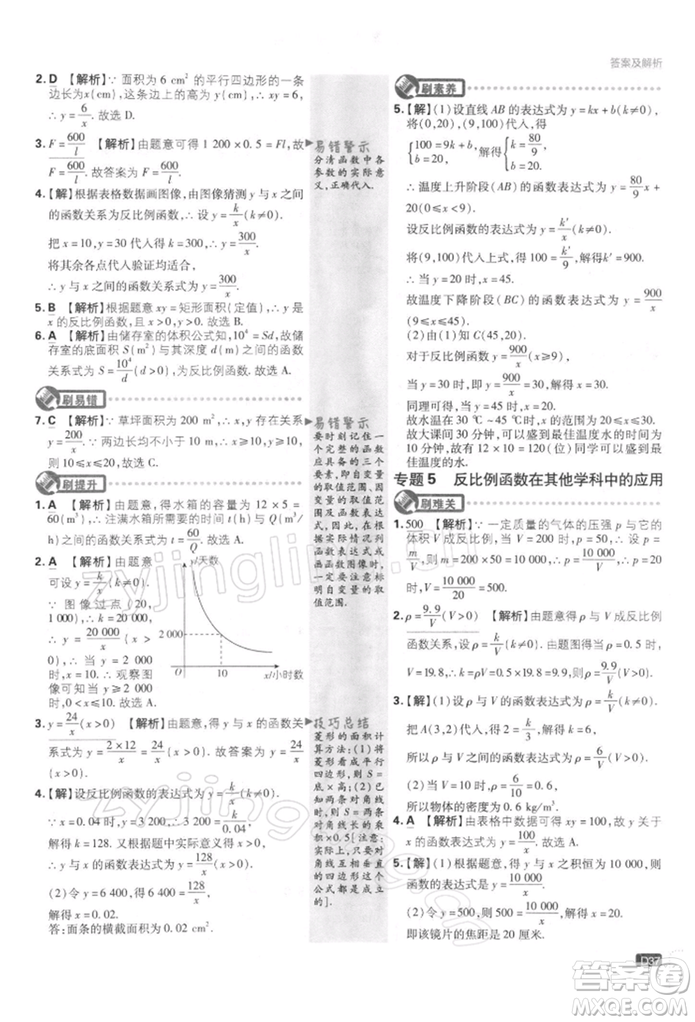 開(kāi)明出版社2022初中必刷題八年級(jí)數(shù)學(xué)下冊(cè)課標(biāo)版參考答案