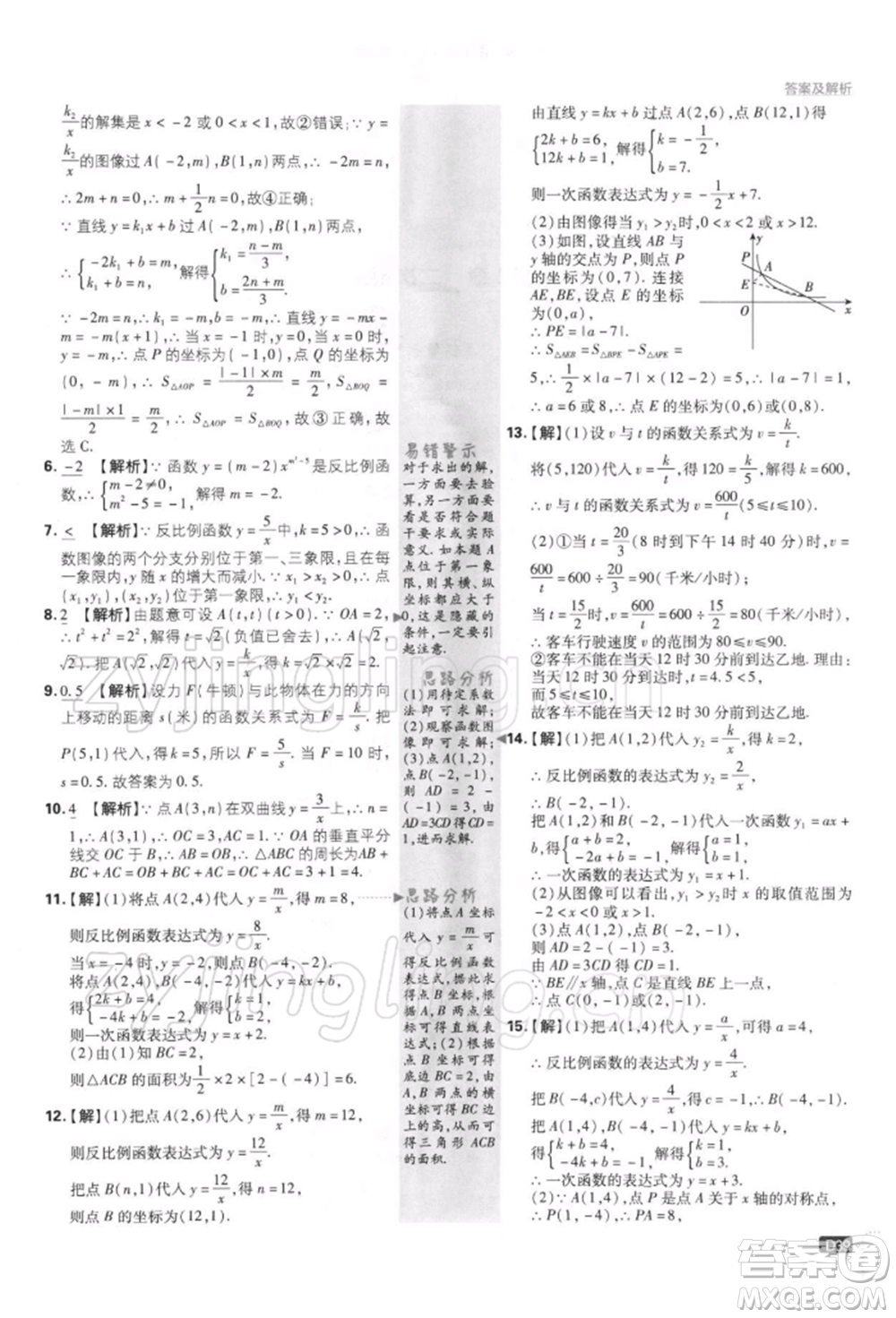 開(kāi)明出版社2022初中必刷題八年級(jí)數(shù)學(xué)下冊(cè)課標(biāo)版參考答案