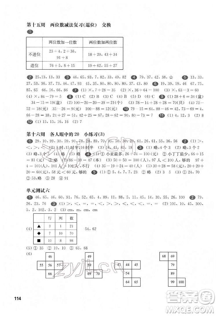 華東師范大學(xué)出版社2022一課一練一年級(jí)數(shù)學(xué)第二學(xué)期華東師大版答案