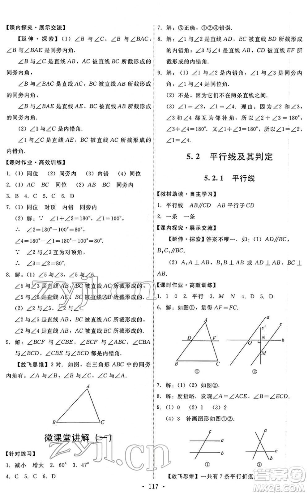 人民教育出版社2022能力培養(yǎng)與測(cè)試七年級(jí)數(shù)學(xué)下冊(cè)人教版答案