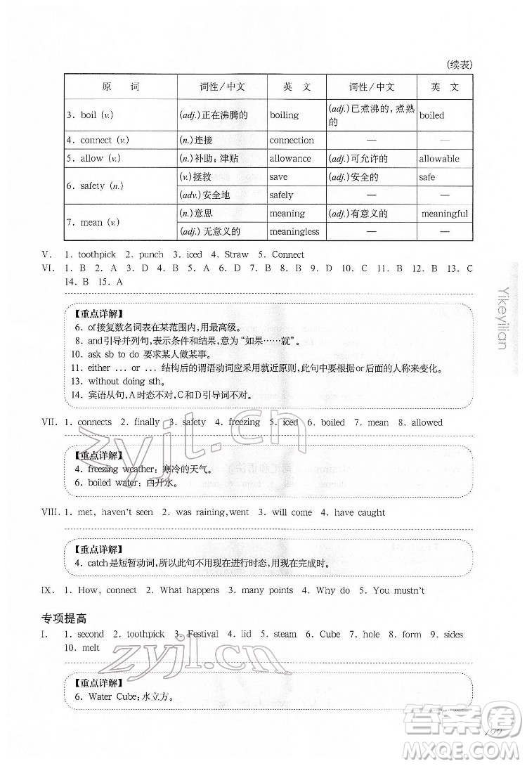 華東師范大學(xué)出版社2022一課一練七年級(jí)英語(yǔ)N版第二學(xué)期增強(qiáng)版華東師大版答案